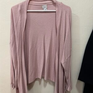 Women’s Pink Kimono Cardigan Sweater Lightweight Knit A New Day OSFM Sweater XL